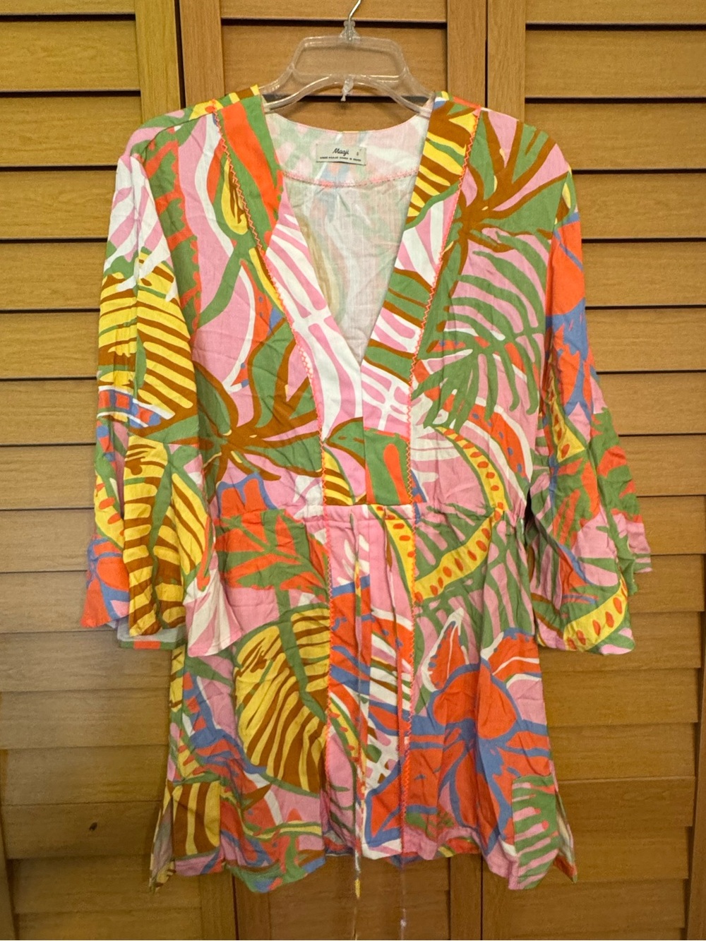Maaji Multicolor Tropical Tie-Front Dress or Coverup